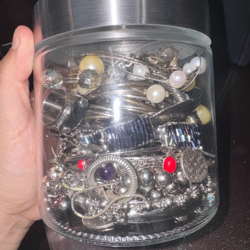 Mixed Silver-Tone Jewelry Jar - Picture 4 of 9